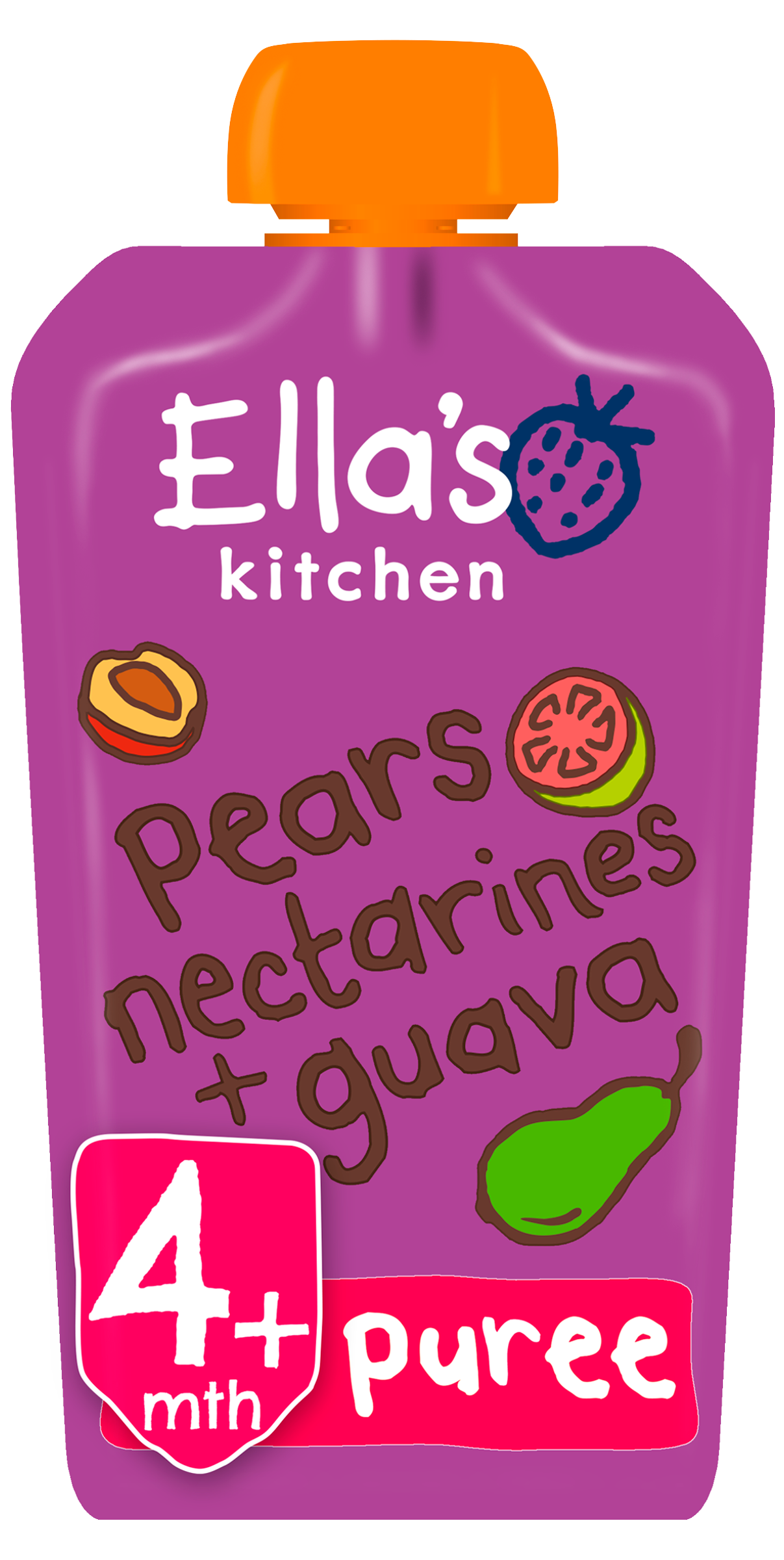Ellas kitchen pears nectarines guava pouch front of pack O